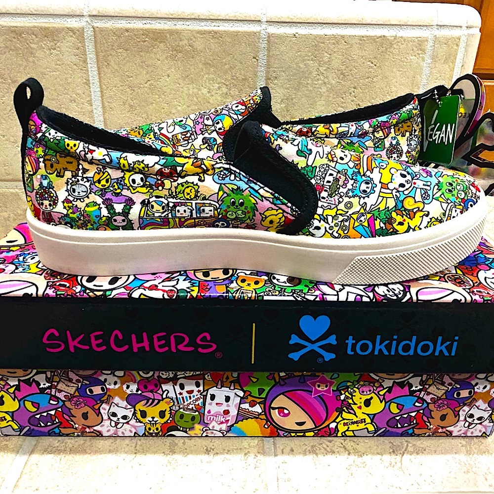 NIB - NEW and RETIRED with tags Skechers Tokidoki slip on sneakers.